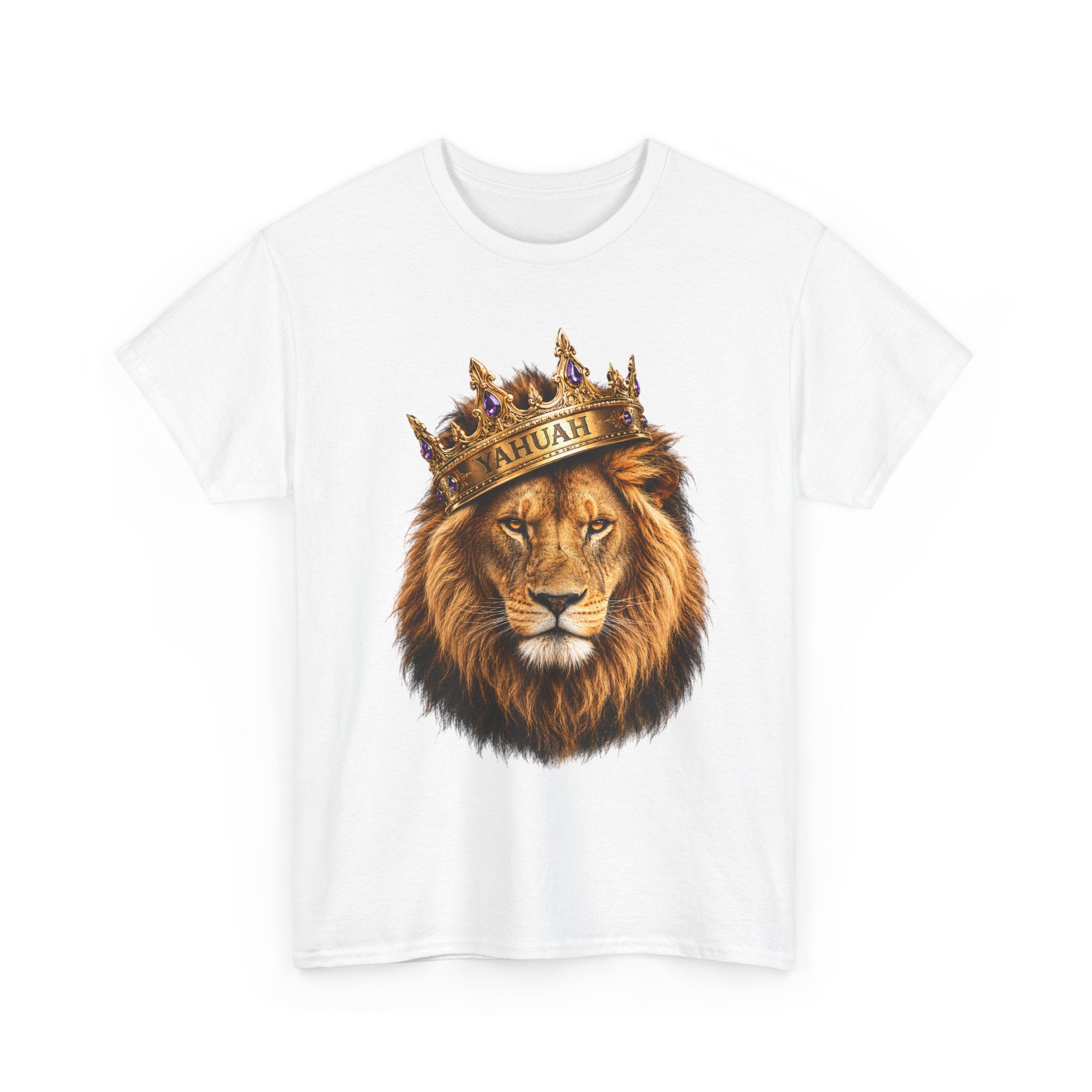 Yahuah Lion Of Yahudah King Crown T-Shirt — Regal Lion Graphic Tee