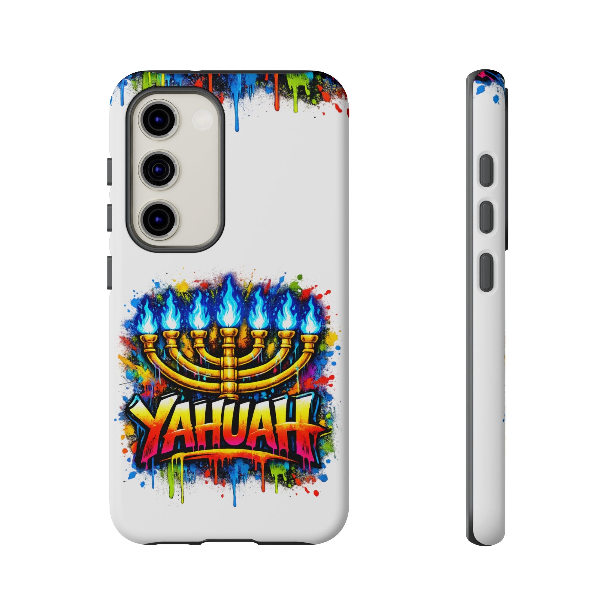 Menorah Yahuah Phone Case — Colorful Graffiti Protective Case