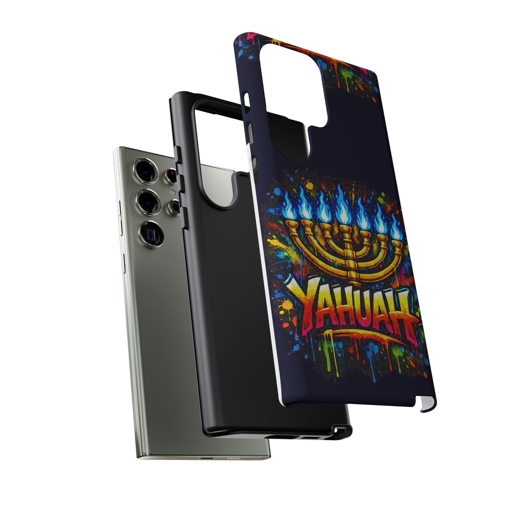 Menorah Yahuah Phone Case — Colorful Graffiti Protective Case