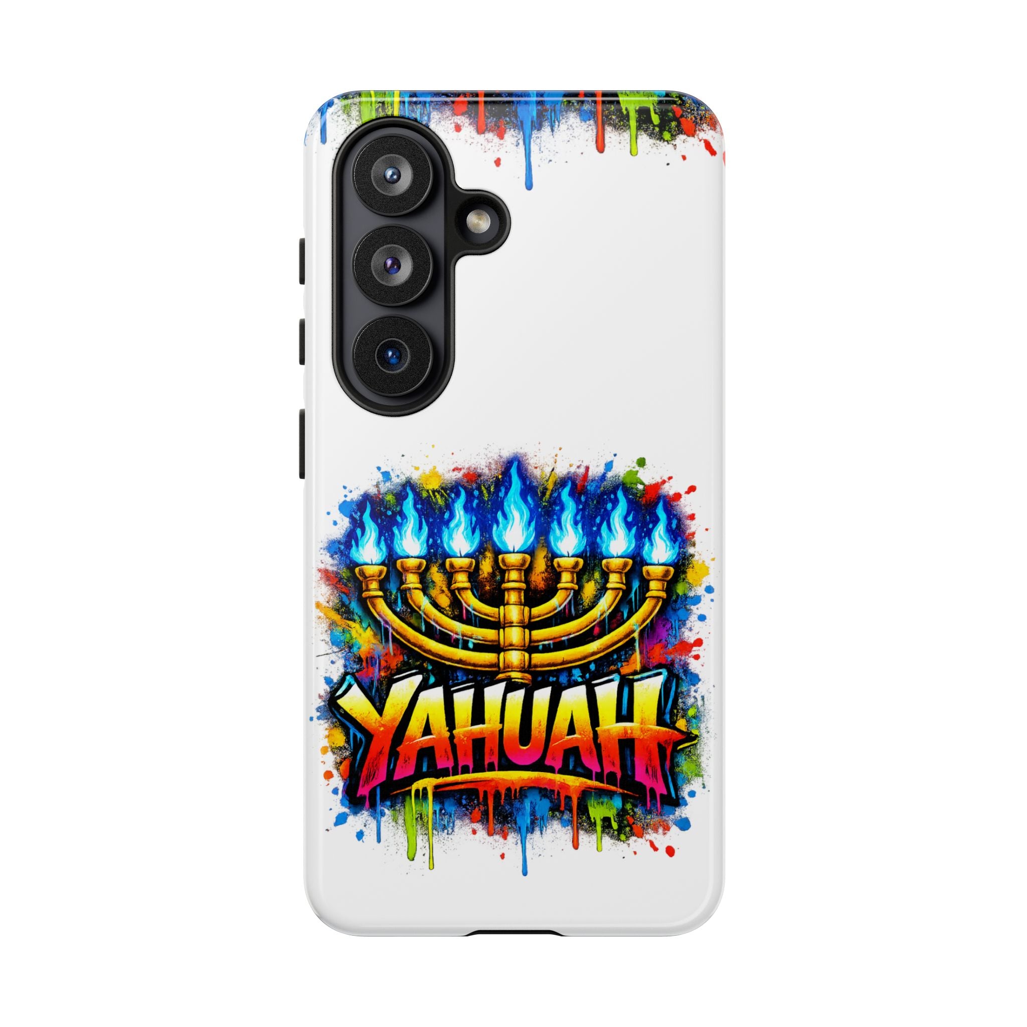 Menorah Yahuah Phone Case — Colorful Graffiti Protective Case
