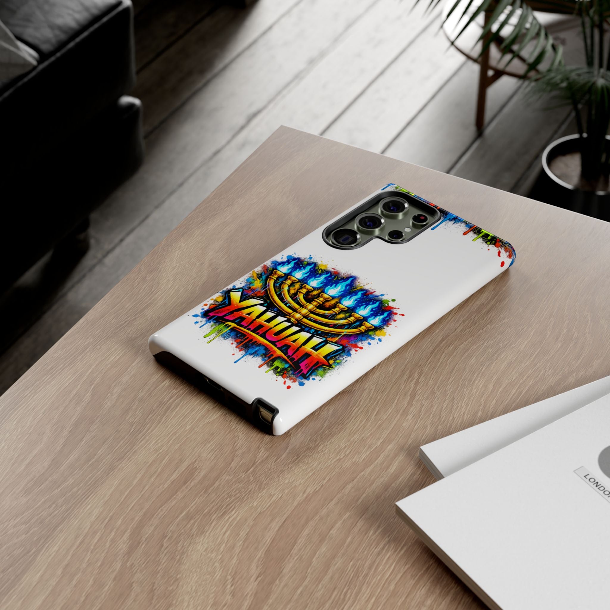 Menorah Yahuah Phone Case — Colorful Graffiti Protective Case