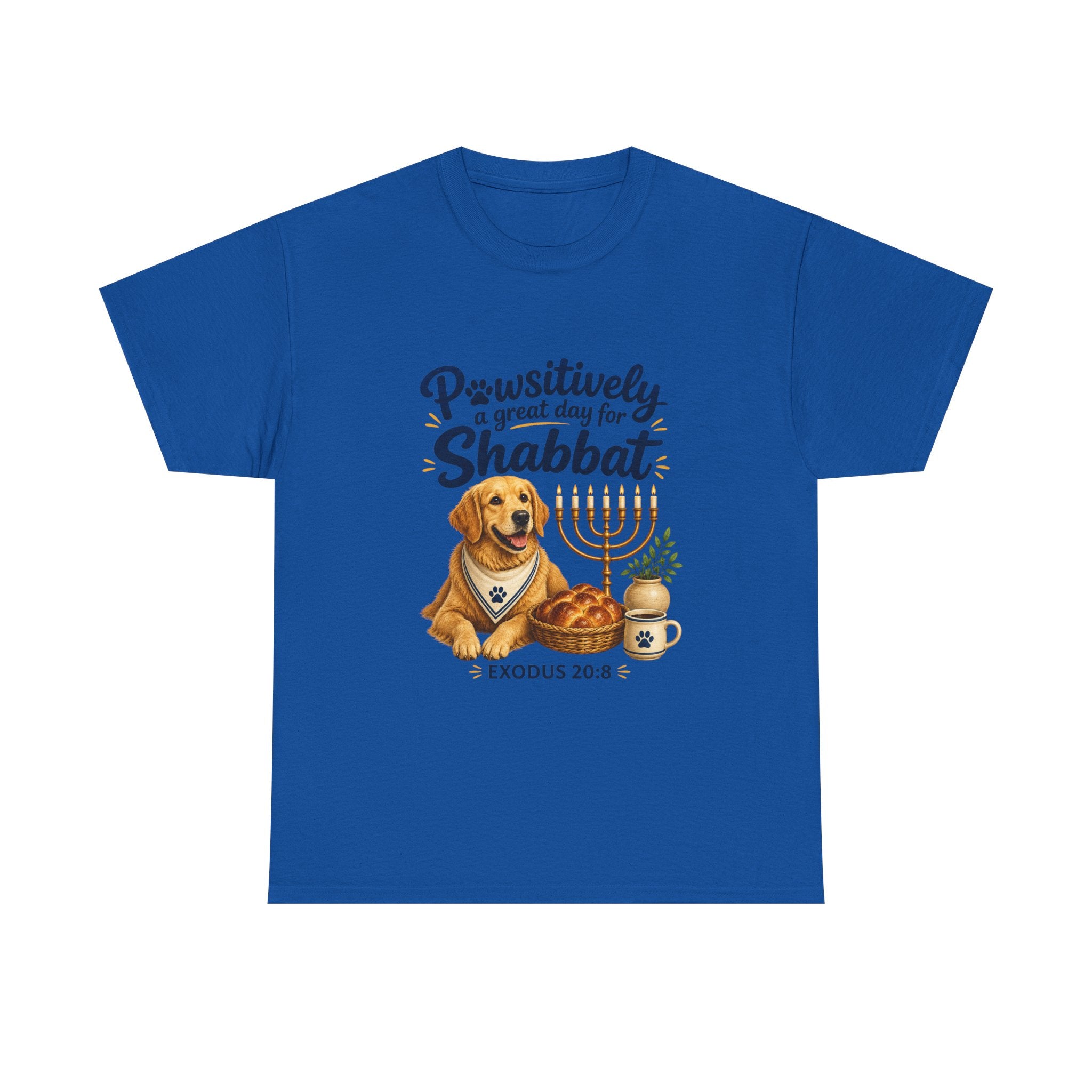 Pawsitively a Great Day for Shabbat Dog Lover Shirt – Exodus 20:8 Faith Tee