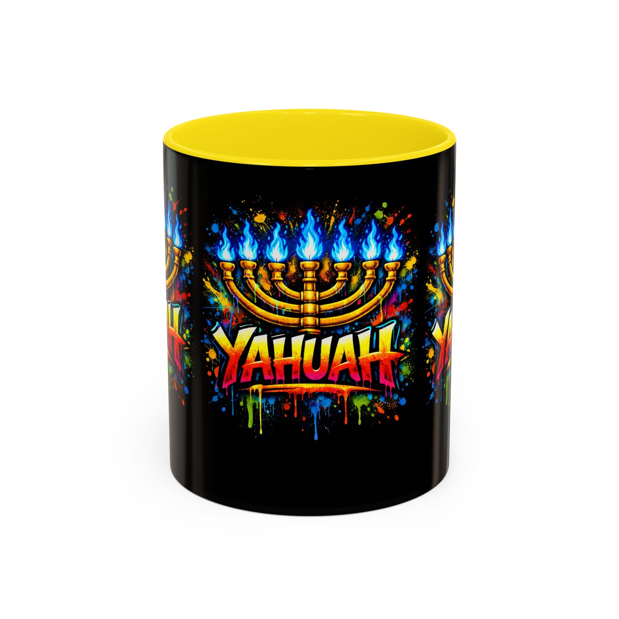 Yahuah Menorah Coffee Mug — Vibrant Set Apart Accent Mug (11/15 oz)