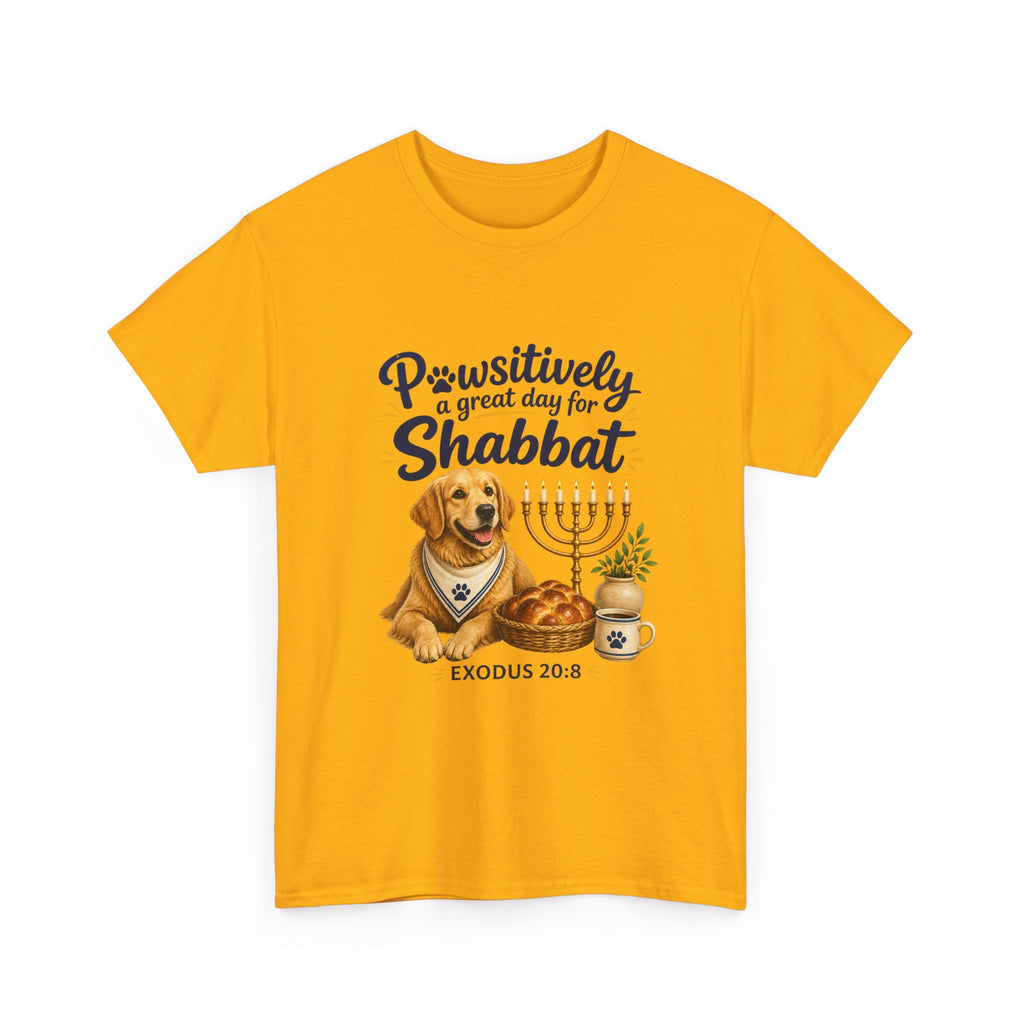 Pawsitively a Great Day for Shabbat Dog Lover Shirt – Exodus 20:8 Faith Tee