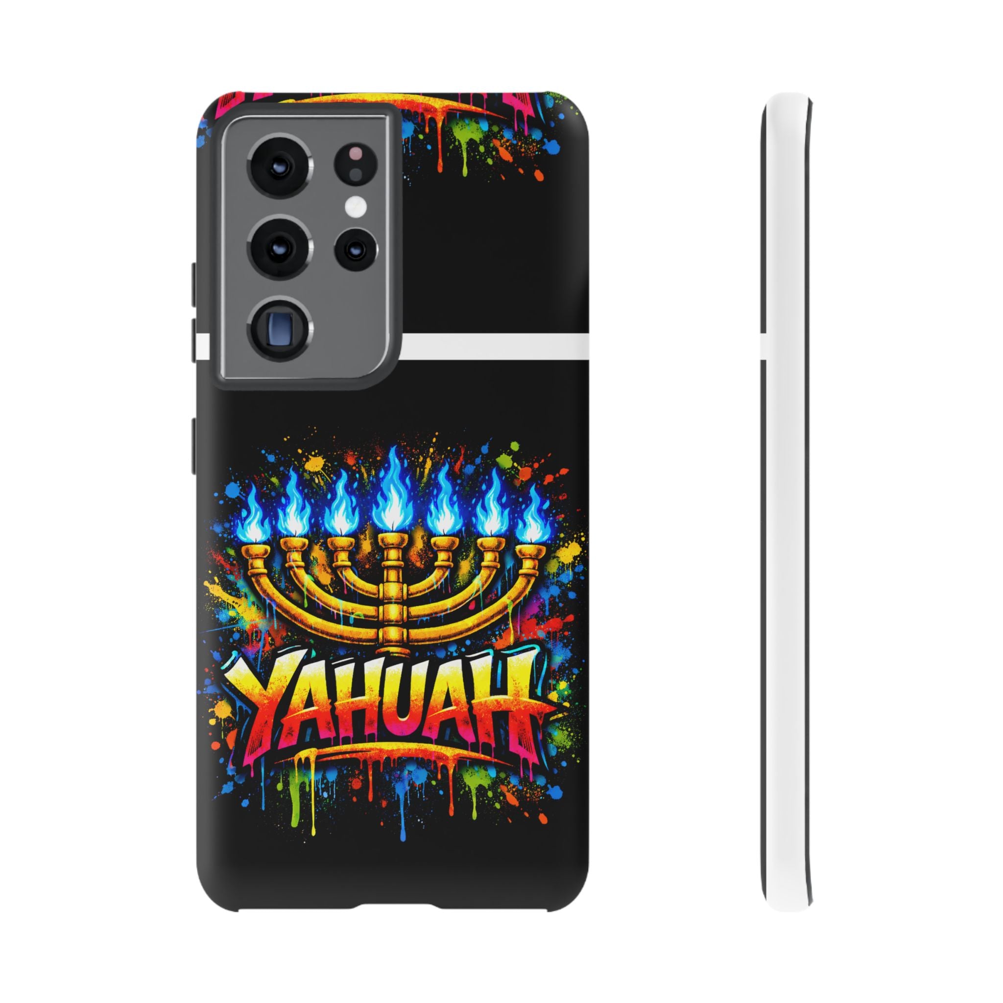 Menorah Yahuah Phone Case — Colorful Graffiti Protective Case