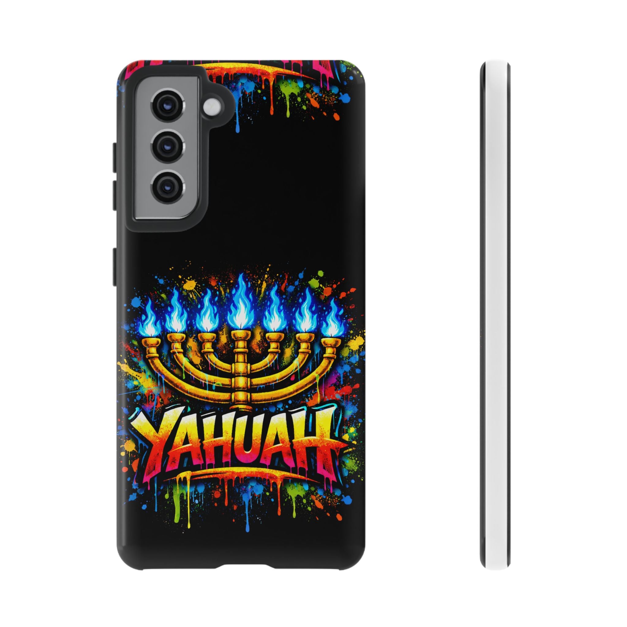 Menorah Yahuah Phone Case — Colorful Graffiti Protective Case