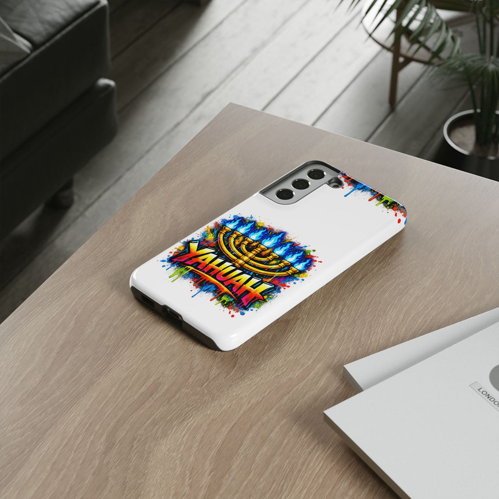 Menorah Yahuah Phone Case — Colorful Graffiti Protective Case