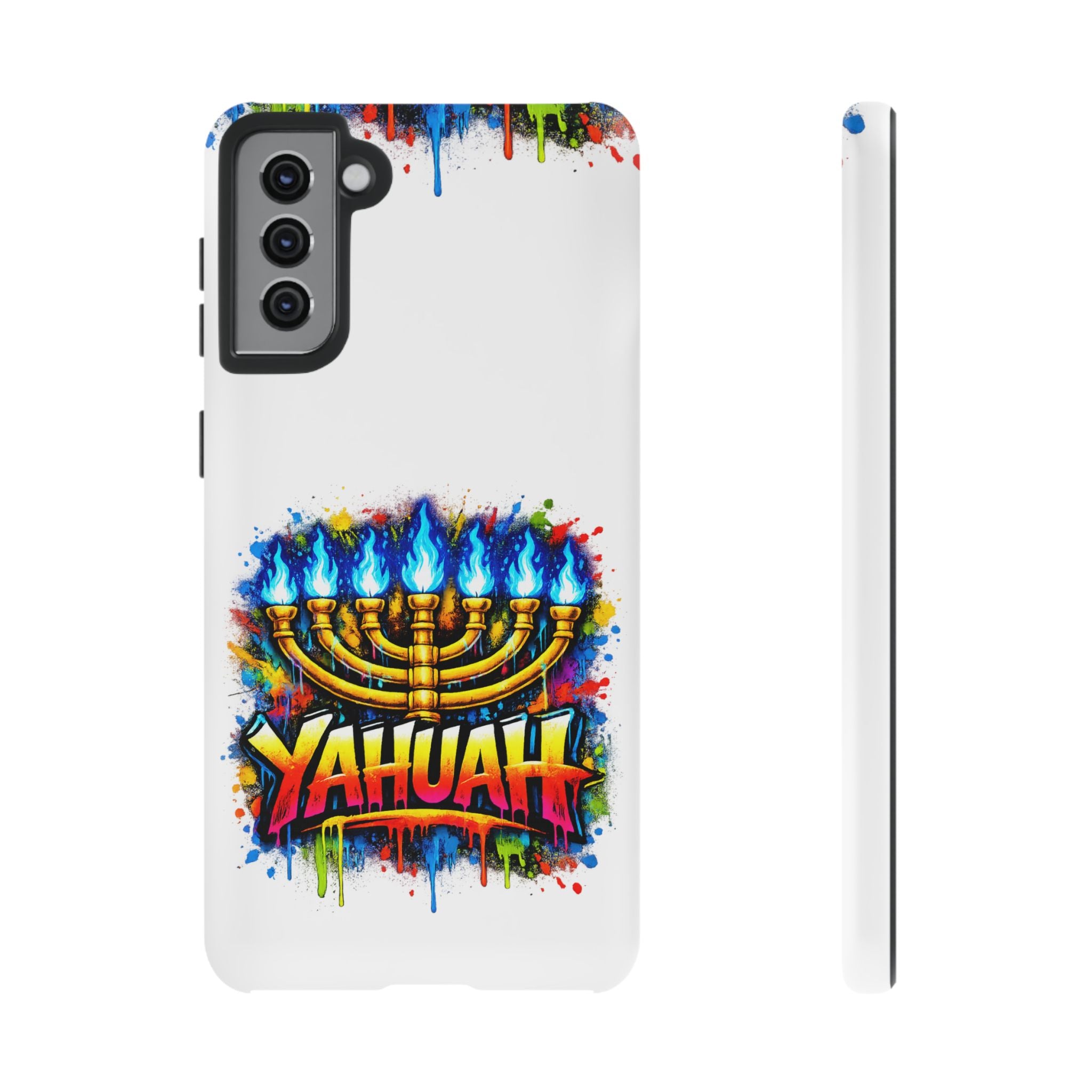 Menorah Yahuah Phone Case — Colorful Graffiti Protective Case