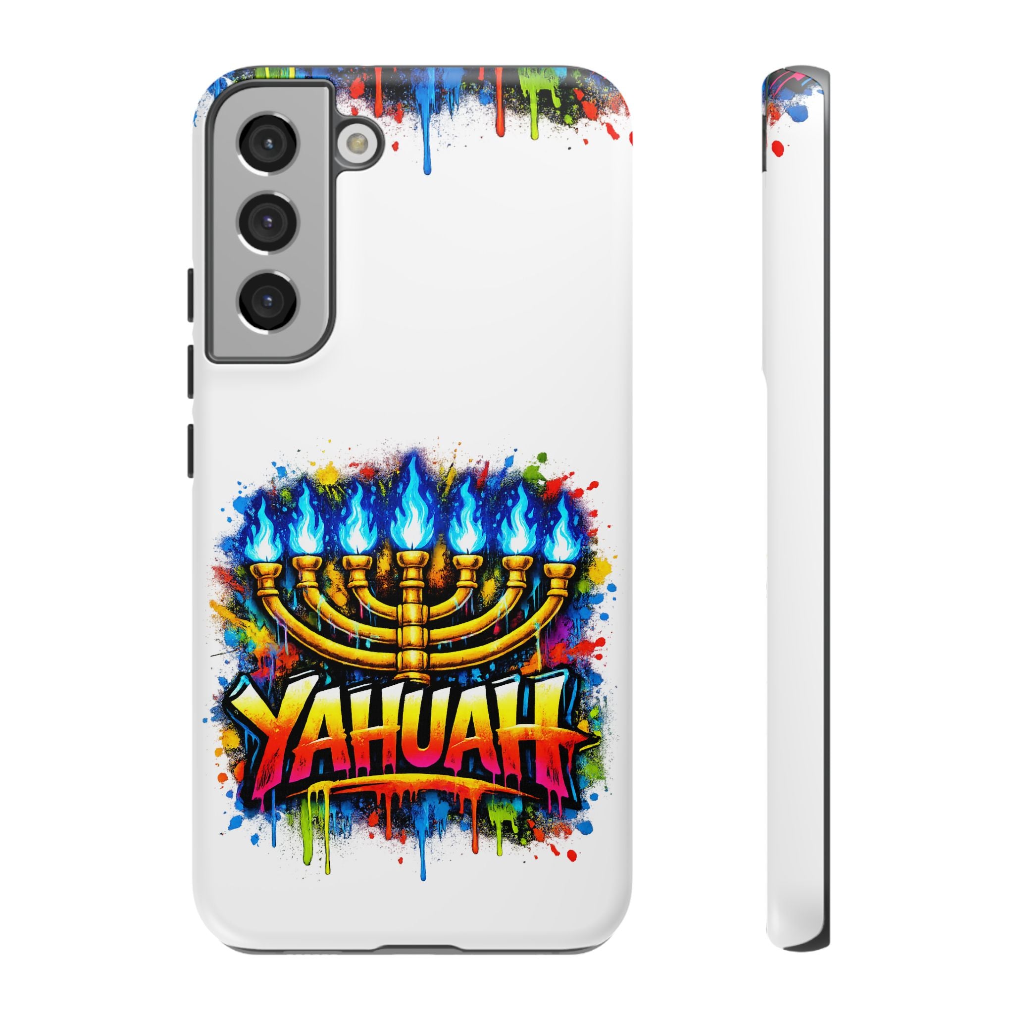 Menorah Yahuah Phone Case — Colorful Graffiti Protective Case