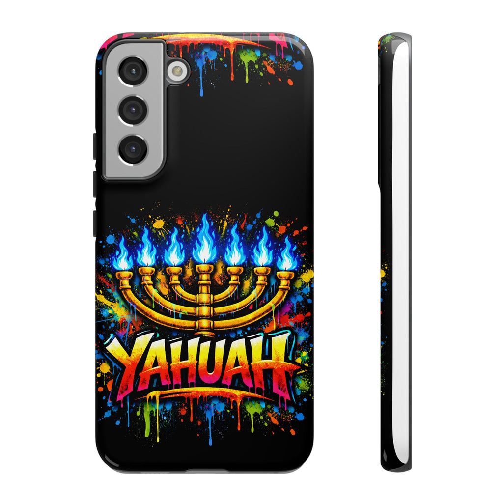 Menorah Yahuah Phone Case — Colorful Graffiti Protective Case