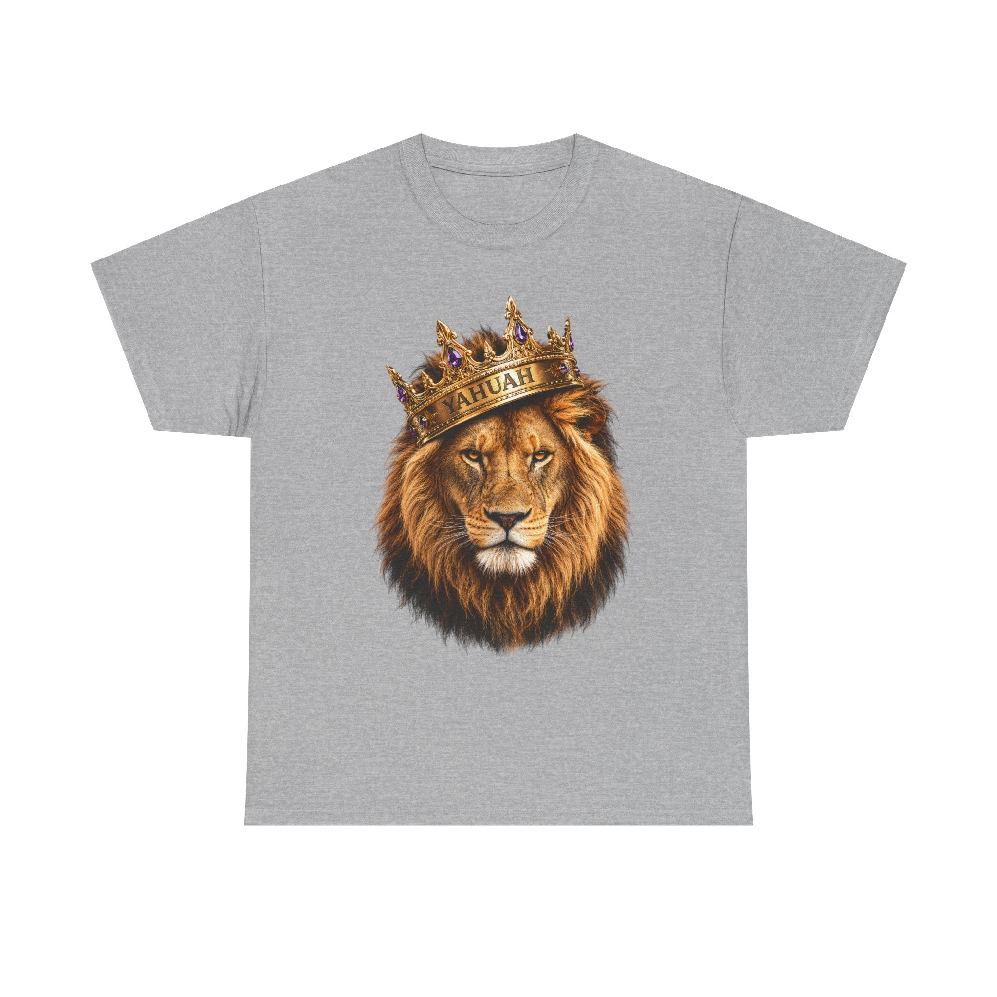 Yahuah Lion Of Yahudah King Crown T-Shirt — Regal Lion Graphic Tee