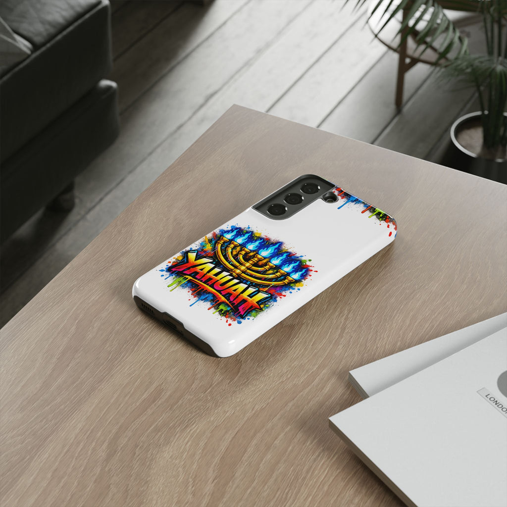 Menorah Yahuah Phone Case — Colorful Graffiti Protective Case