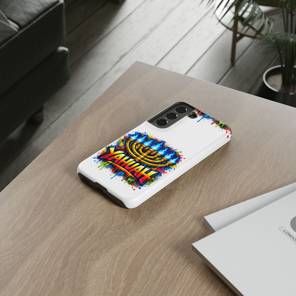 Menorah Yahuah Phone Case — Colorful Graffiti Protective Case