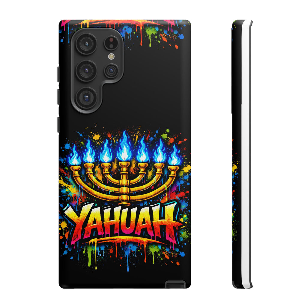 Menorah Yahuah Phone Case — Colorful Graffiti Protective Case