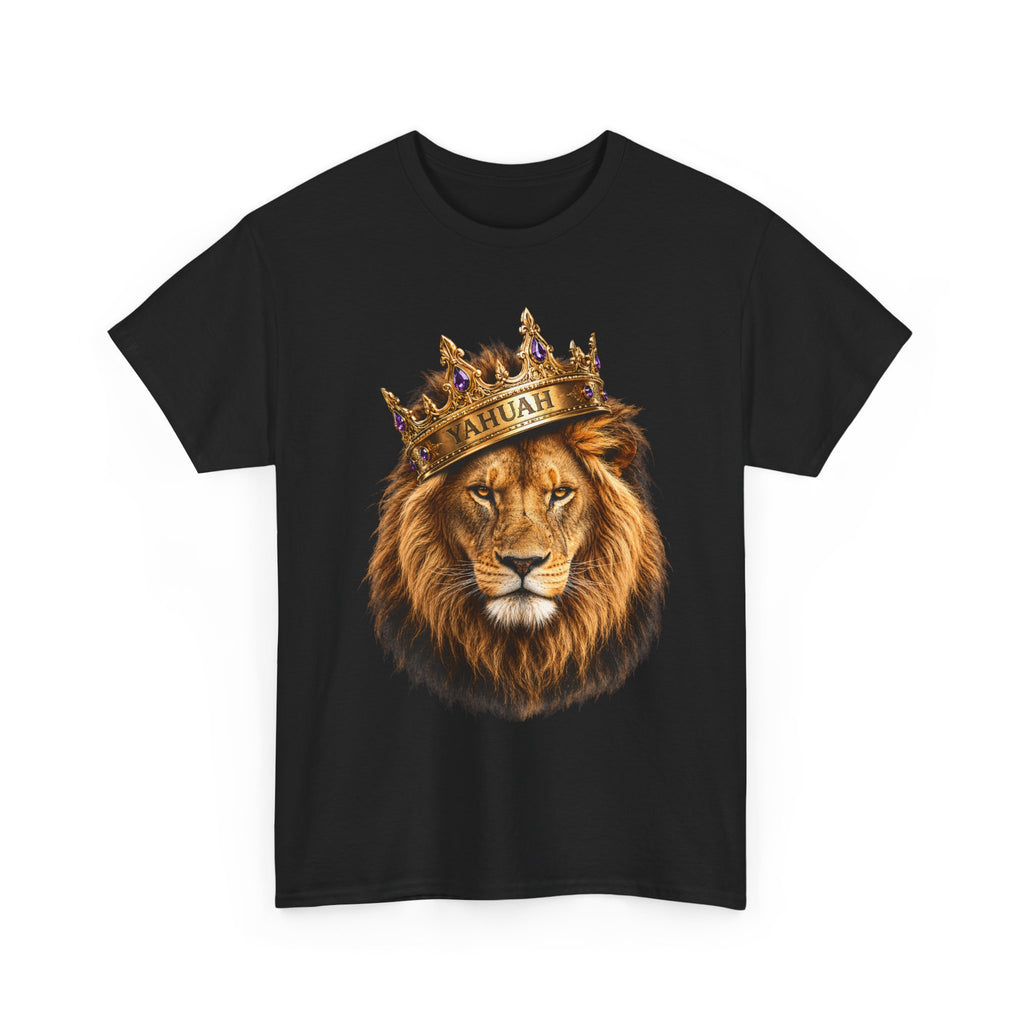 Yahuah Lion Of Yahudah King Crown T-Shirt — Regal Lion Graphic Tee