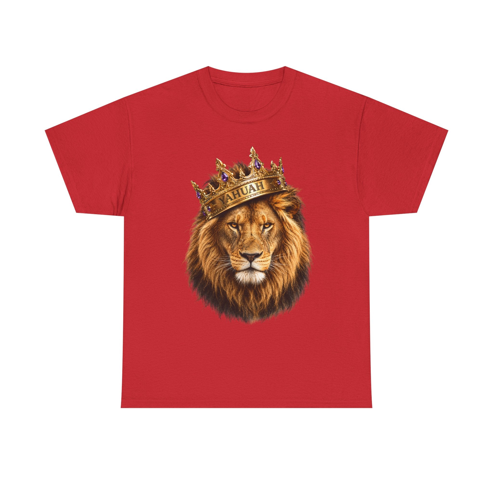 Yahuah Lion Of Yahudah King Crown T-Shirt — Regal Lion Graphic Tee