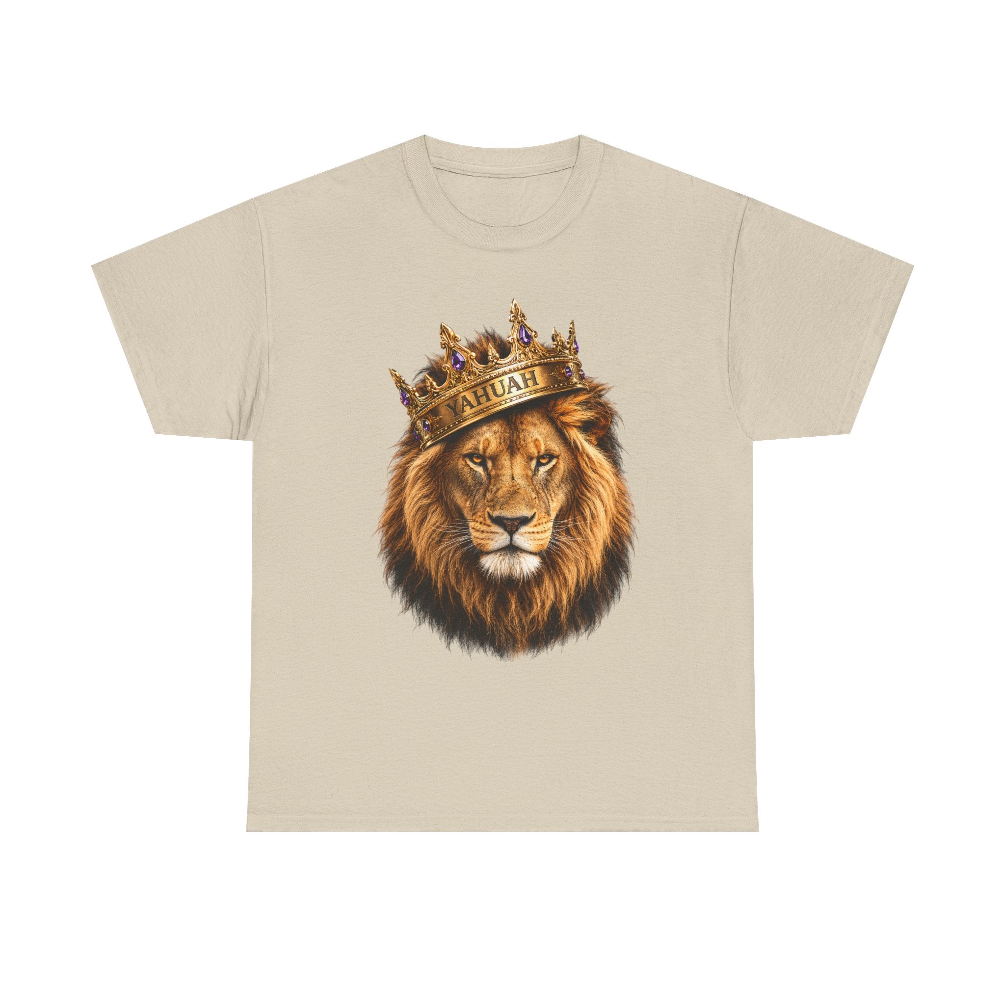 Yahuah Lion Of Yahudah King Crown T-Shirt — Regal Lion Graphic Tee