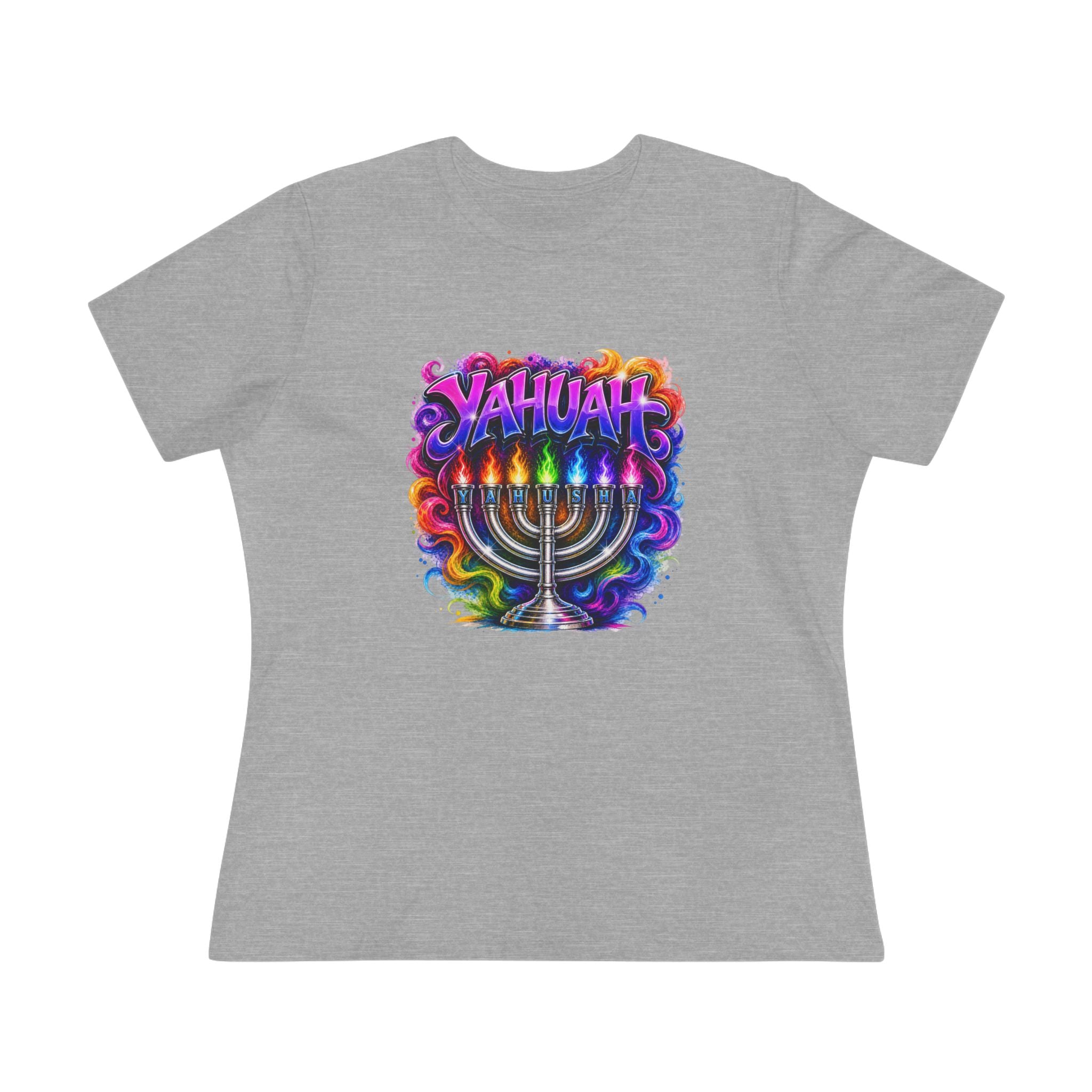 Menorah Rainbow Tee — "Yahuah Colorful Tee