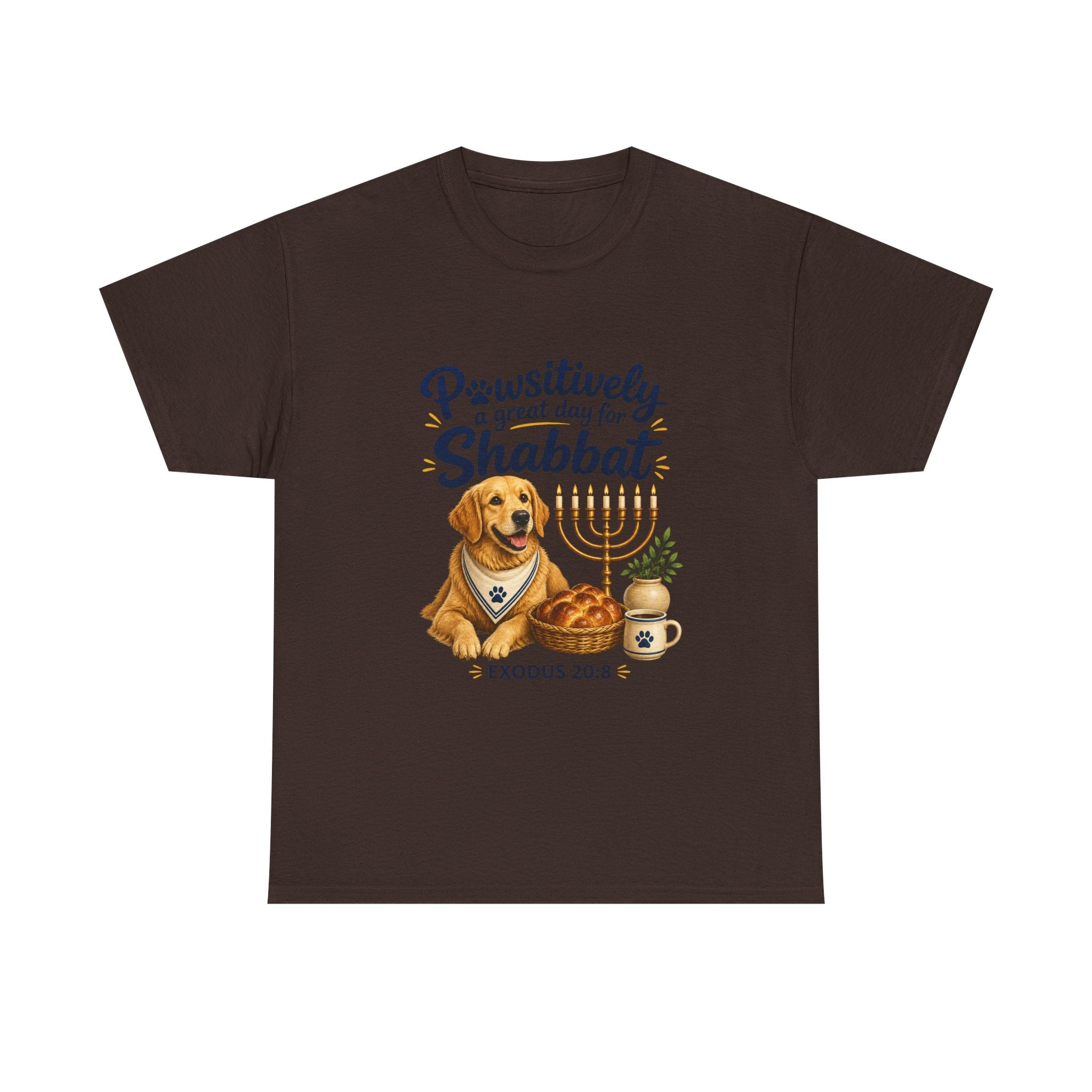 Pawsitively a Great Day for Shabbat Dog Lover Shirt – Exodus 20:8 Faith Tee