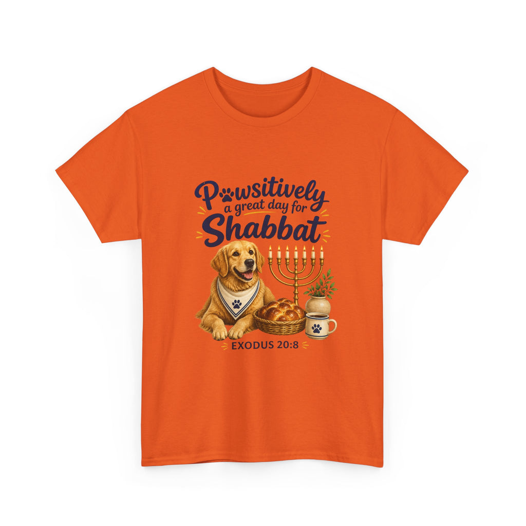 Pawsitively a Great Day for Shabbat Dog Lover Shirt – Exodus 20:8 Faith Tee