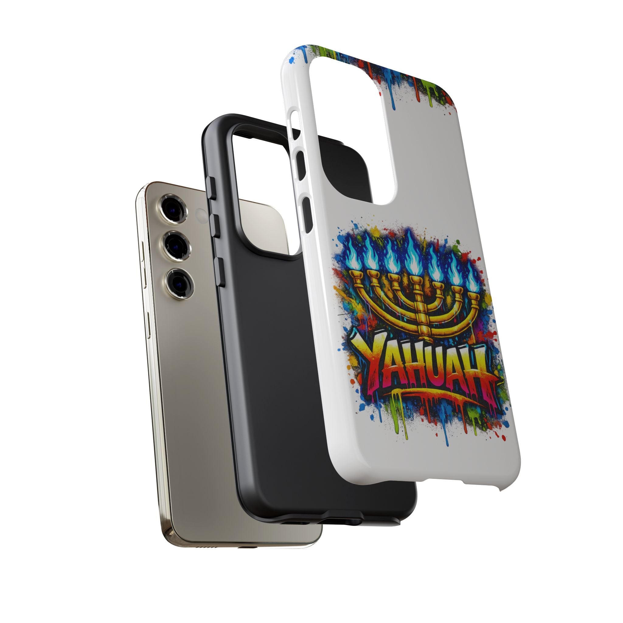 Menorah Yahuah Phone Case — Colorful Graffiti Protective Case