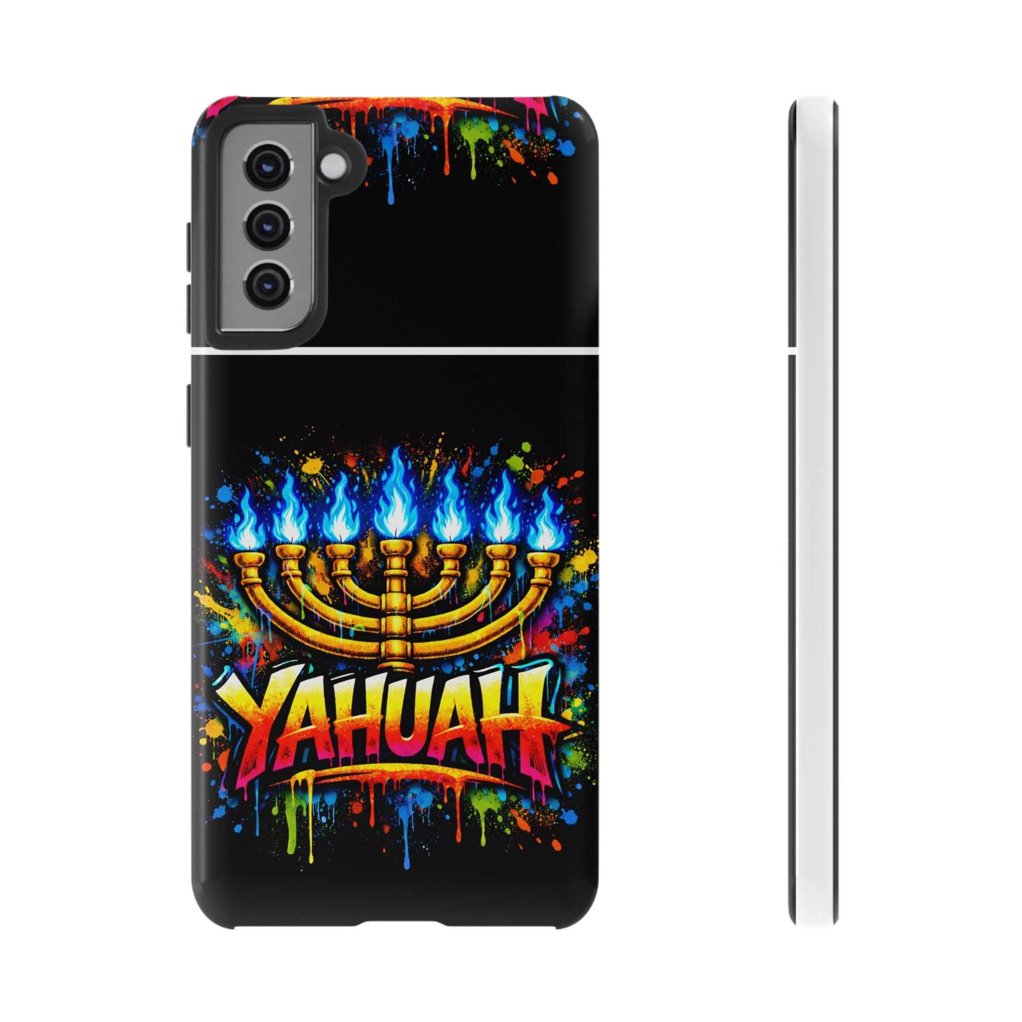 Menorah Yahuah Phone Case — Colorful Graffiti Protective Case