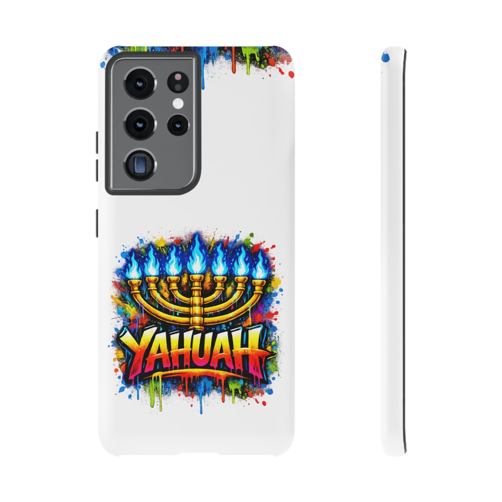 Menorah Yahuah Phone Case — Colorful Graffiti Protective Case