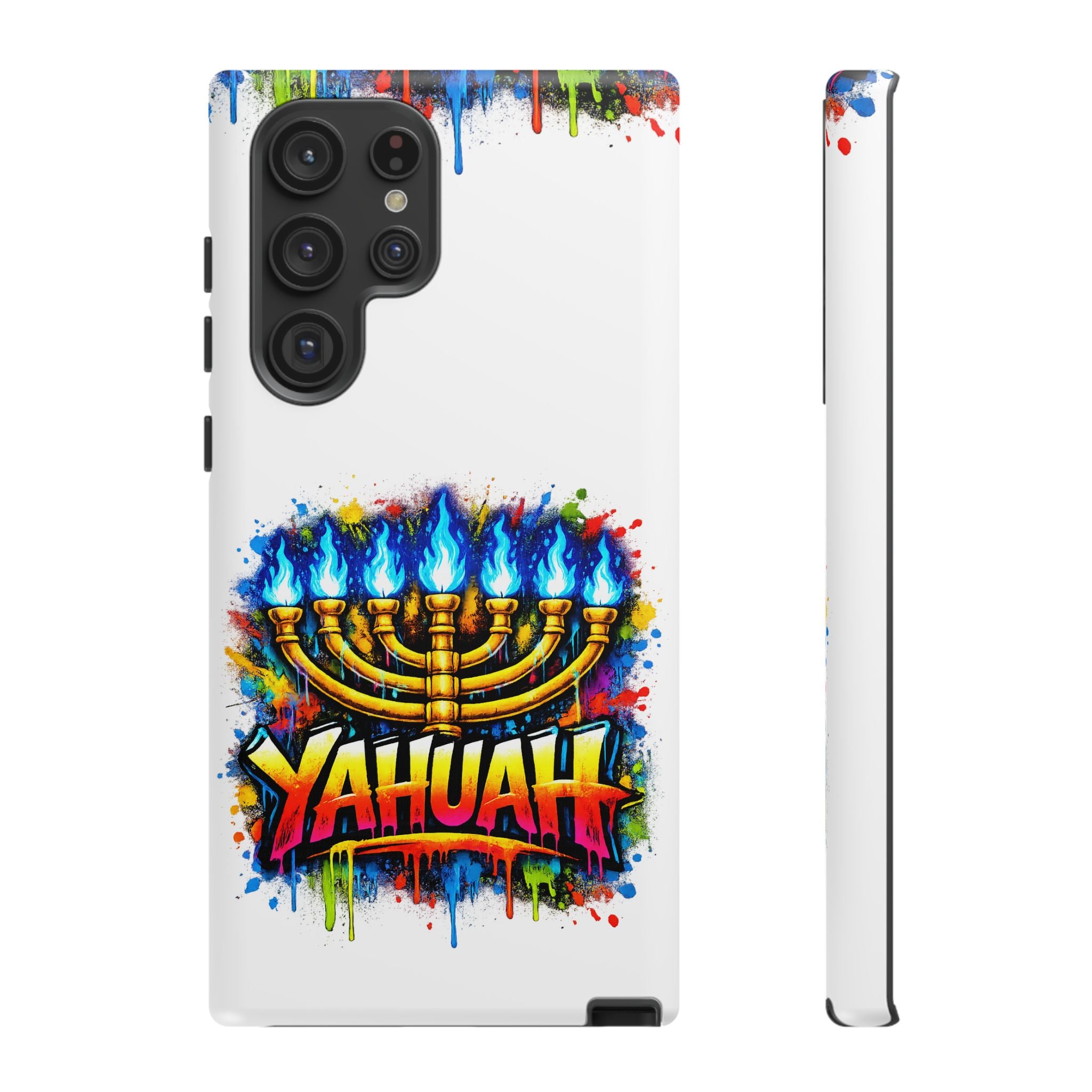 Menorah Yahuah Phone Case — Colorful Graffiti Protective Case