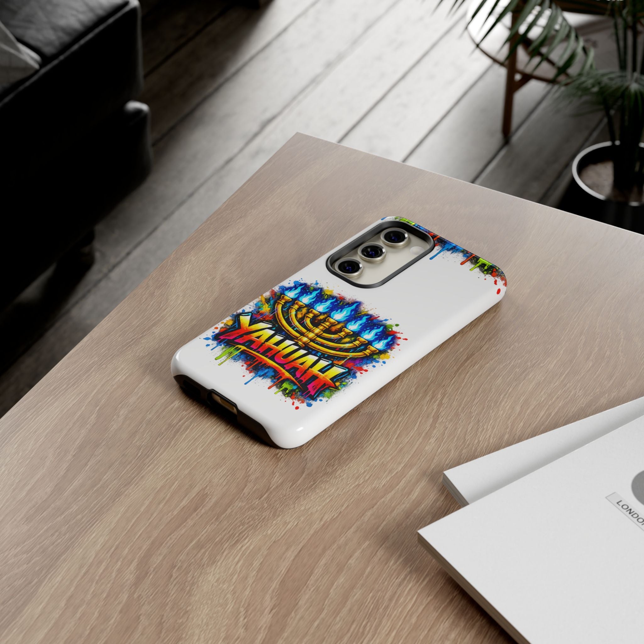 Menorah Yahuah Phone Case — Colorful Graffiti Protective Case