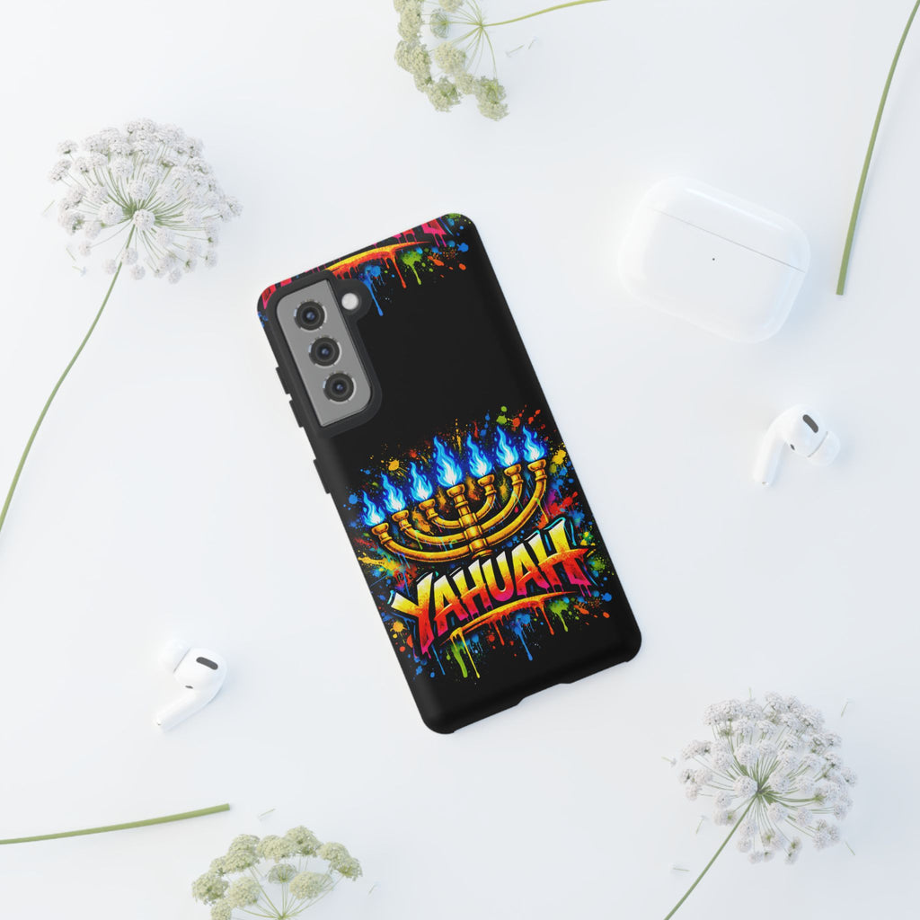 Menorah Yahuah Phone Case — Colorful Graffiti Protective Case