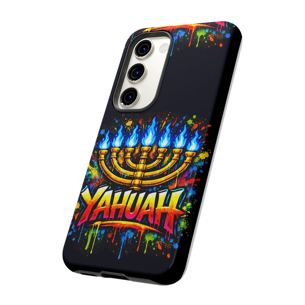 Menorah Yahuah Phone Case — Colorful Graffiti Protective Case