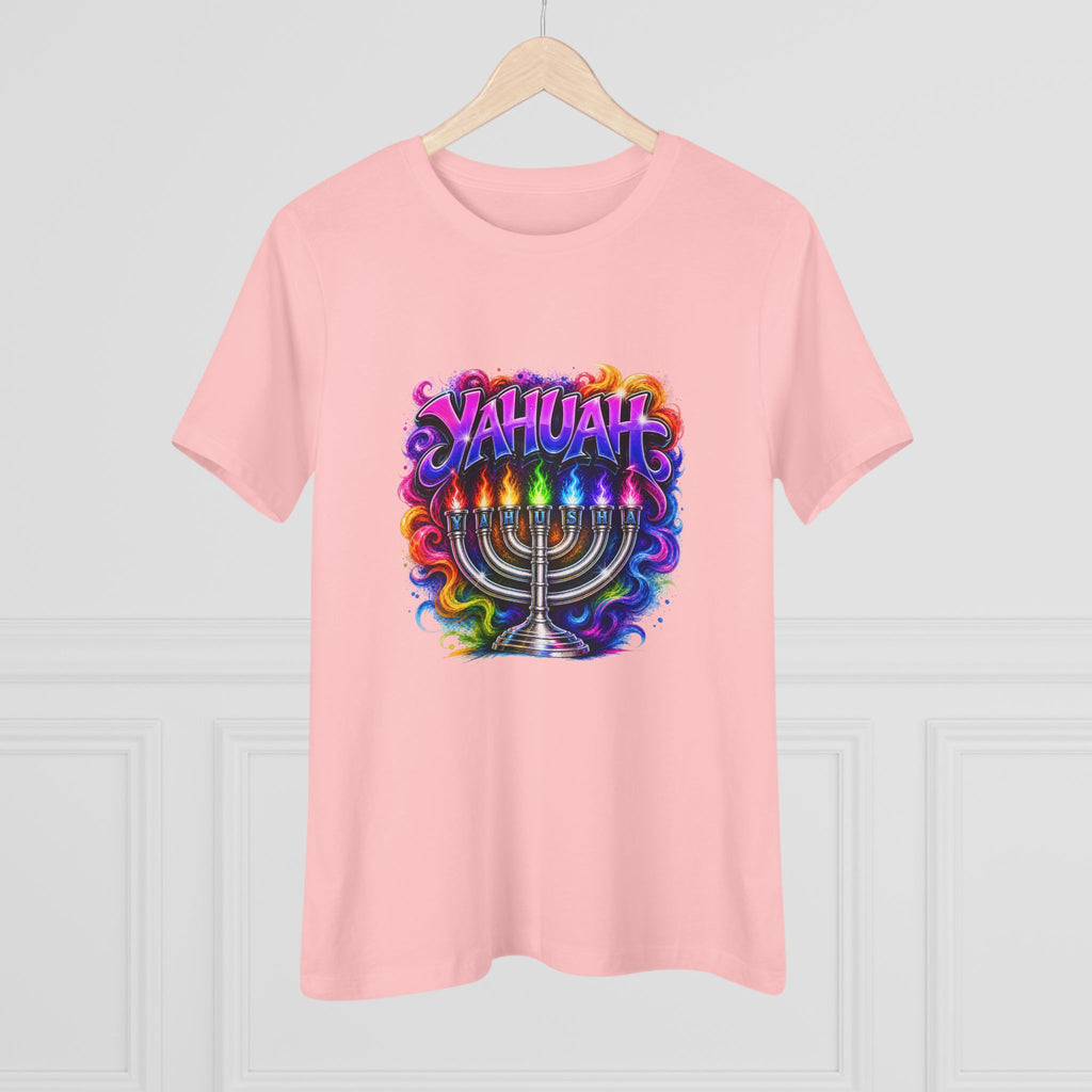 Menorah Rainbow Tee — "Yahuah Colorful Tee