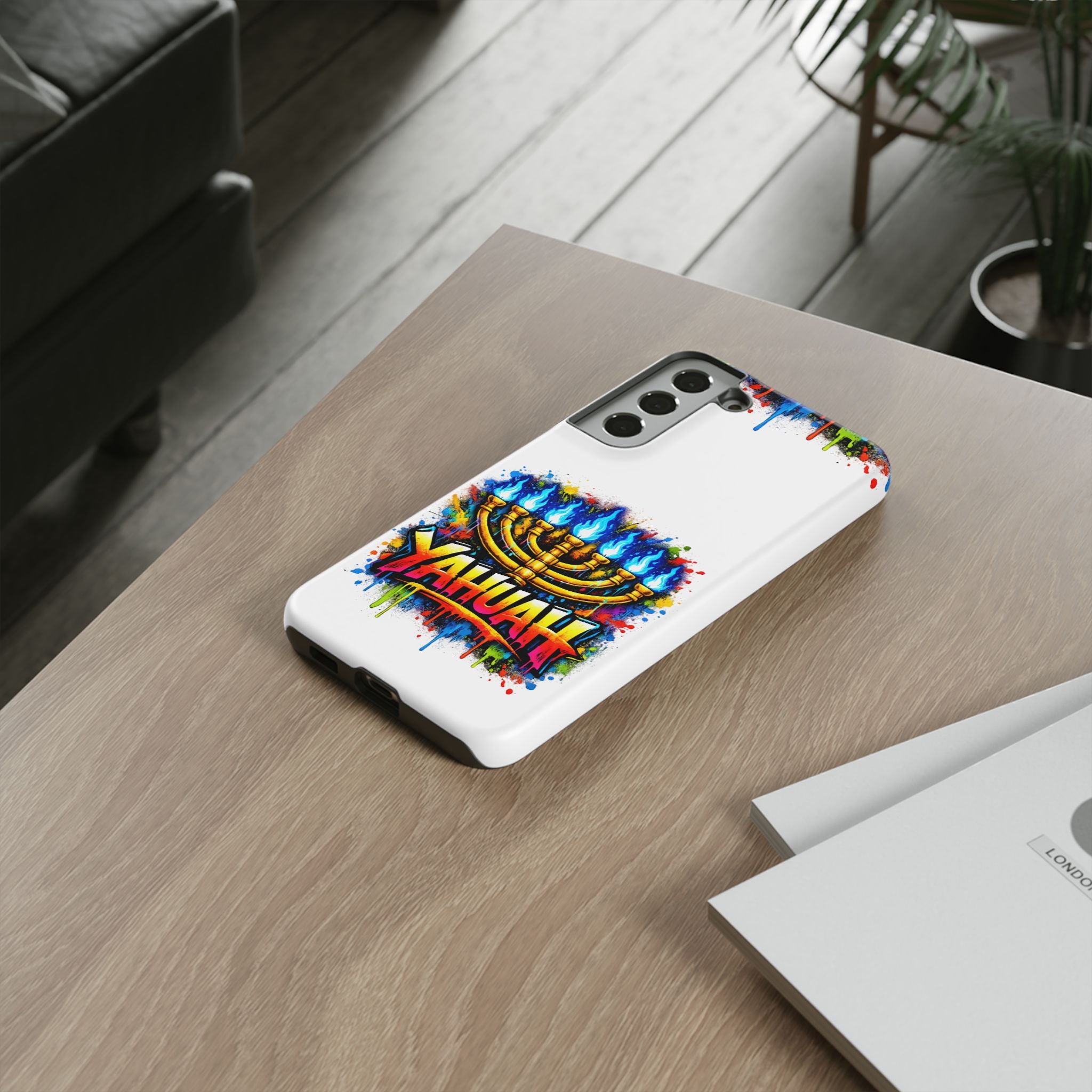 Menorah Yahuah Phone Case — Colorful Graffiti Protective Case