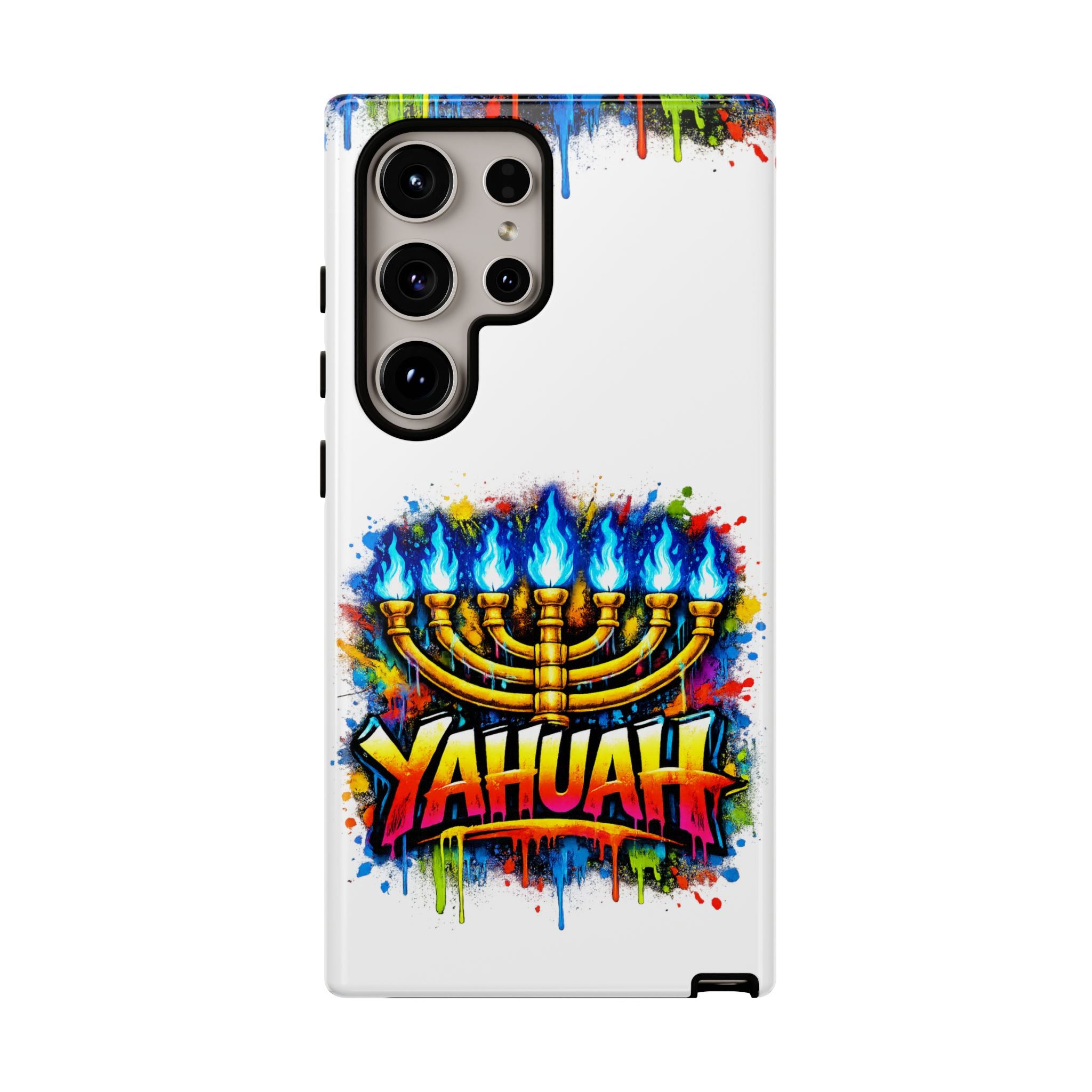 Menorah Yahuah Phone Case — Colorful Graffiti Protective Case