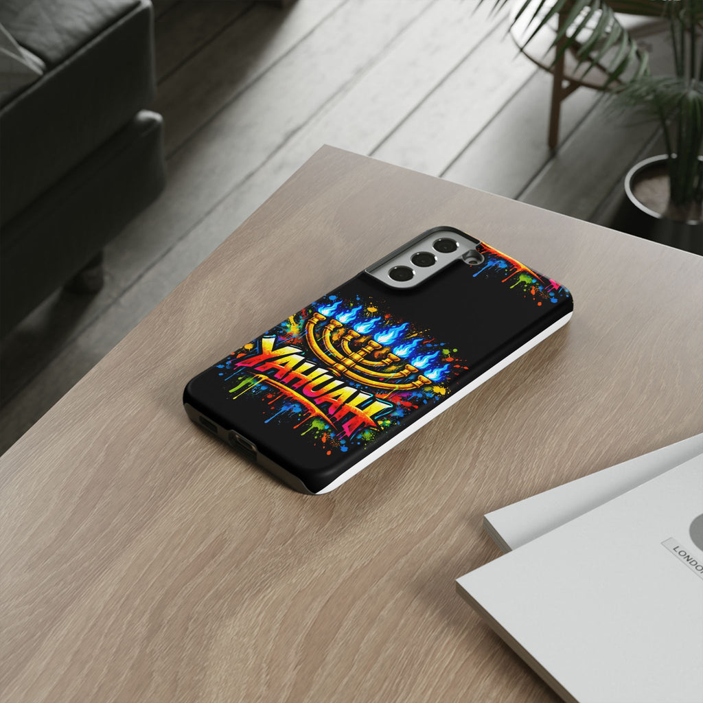 Menorah Yahuah Phone Case — Colorful Graffiti Protective Case