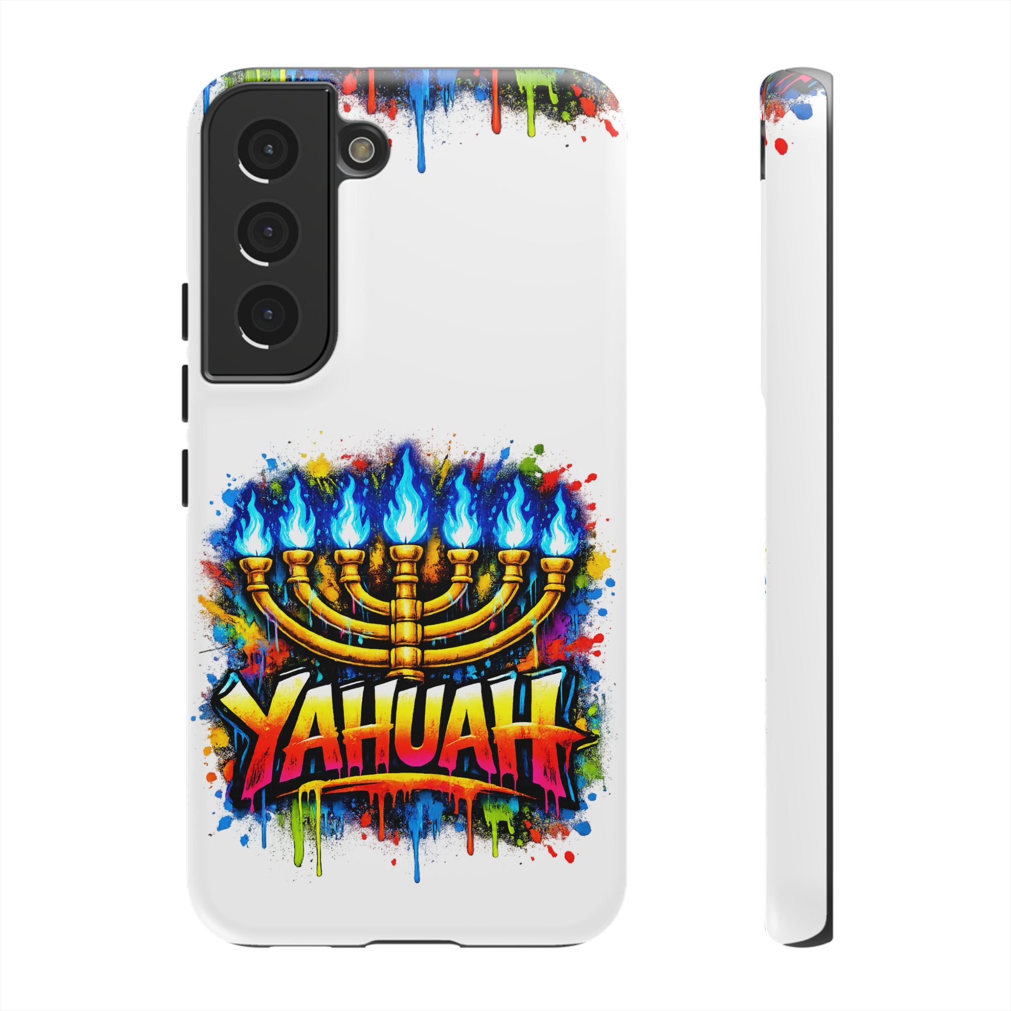 Menorah Yahuah Phone Case — Colorful Graffiti Protective Case