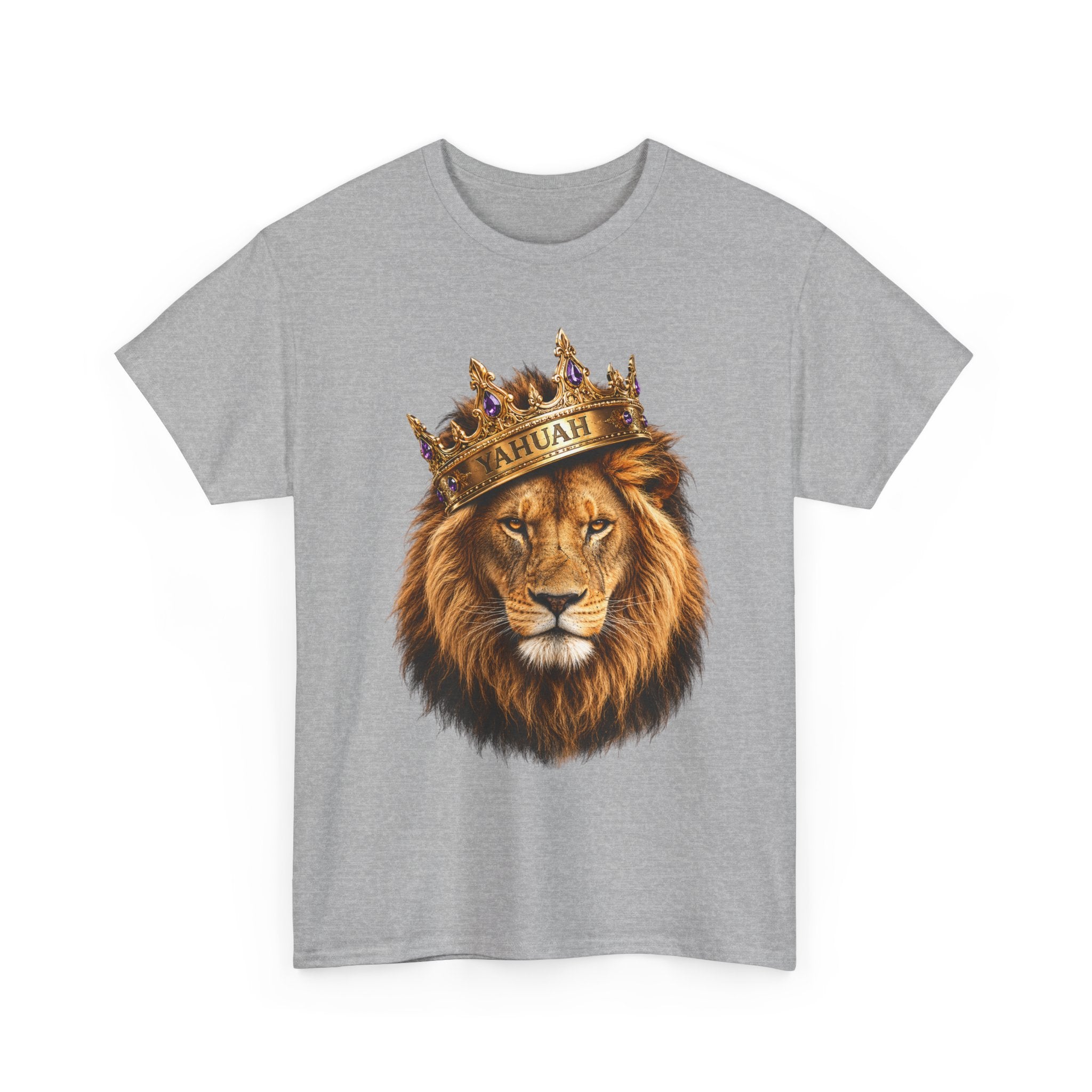 Yahuah Lion Of Yahudah King Crown T-Shirt — Regal Lion Graphic Tee