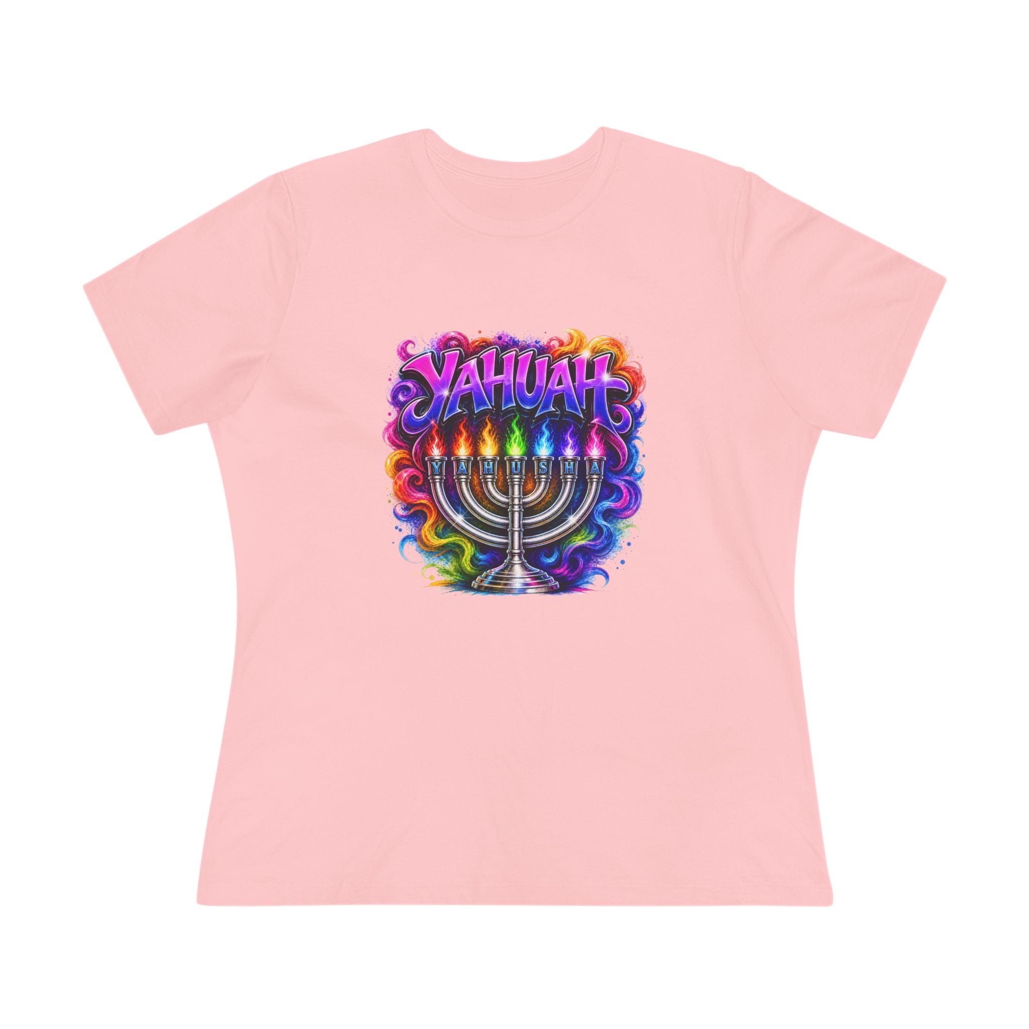 Menorah Rainbow Tee — "Yahuah Colorful Tee